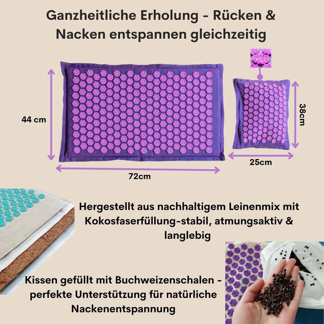 AURMAT® Akupressurmatte Set – Für Rücken, Nacken & Tiefenentspannung