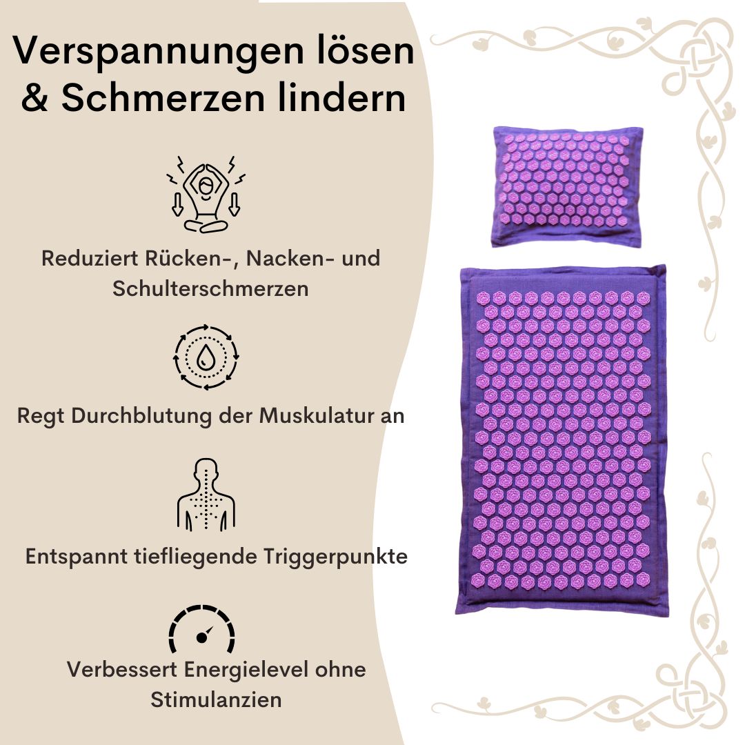 AURMAT® Akupressurmatte Set – Für Rücken, Nacken & Tiefenentspannung
